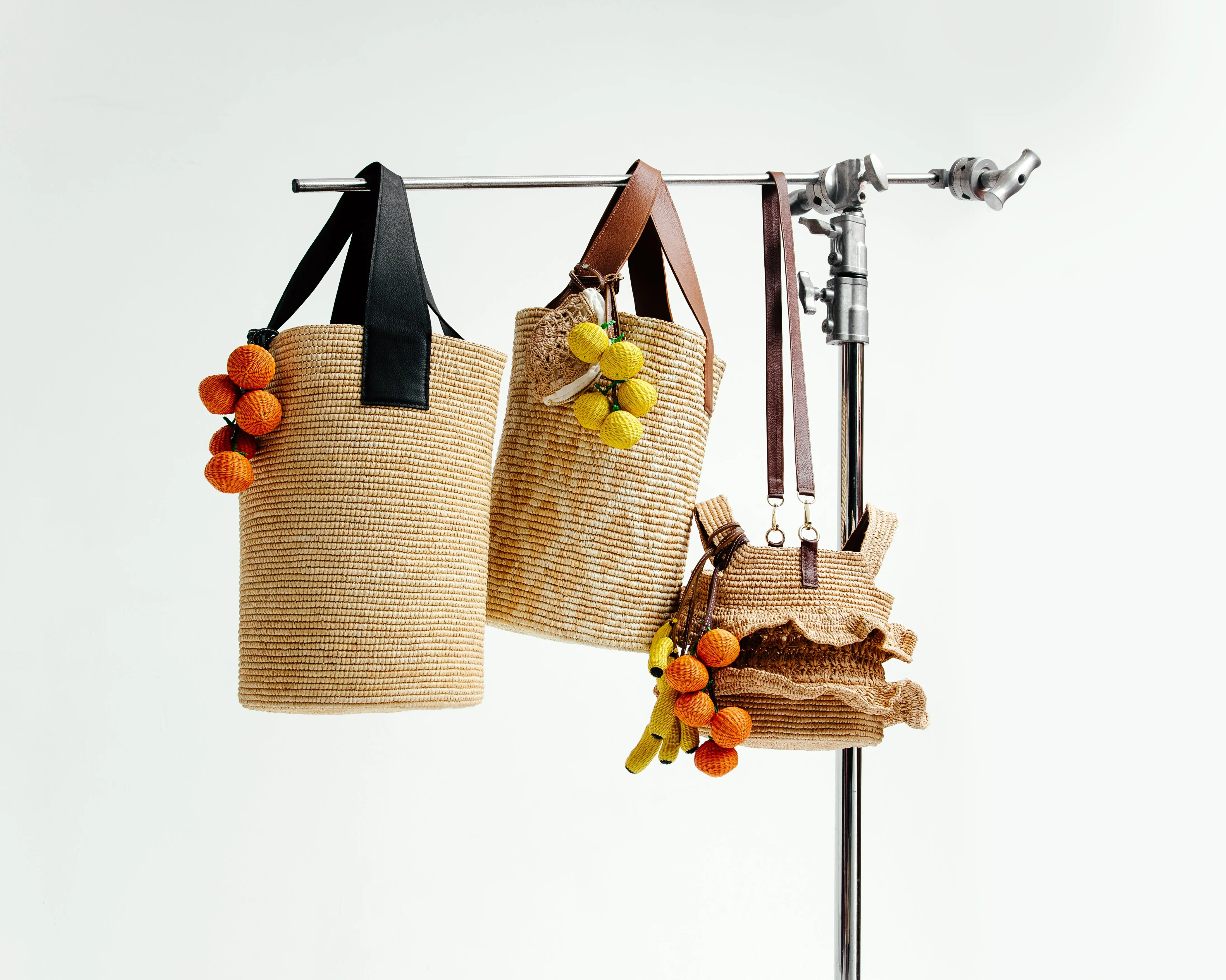 Ruffle Medium Bag with Leather Strap