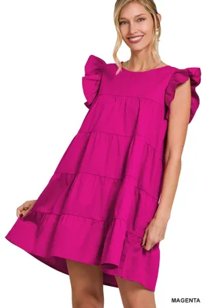 Ruffled Cap Sleeve Babydoll