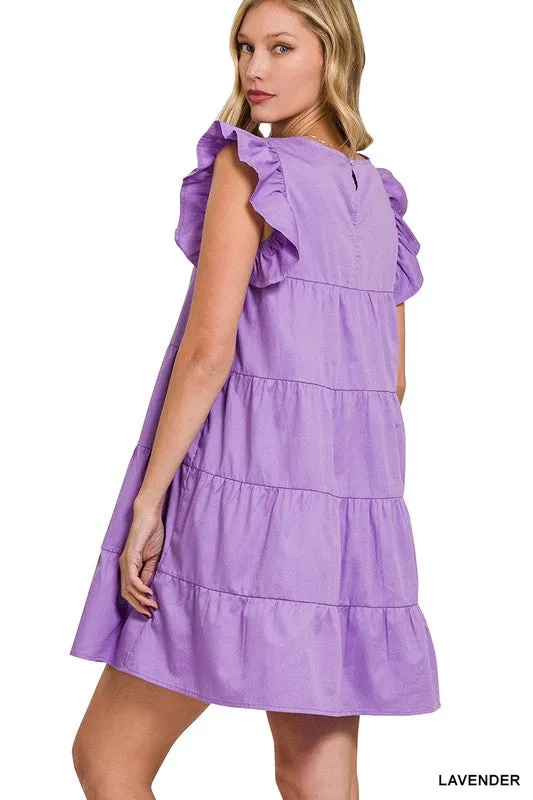 Ruffled Cap Sleeve Babydoll