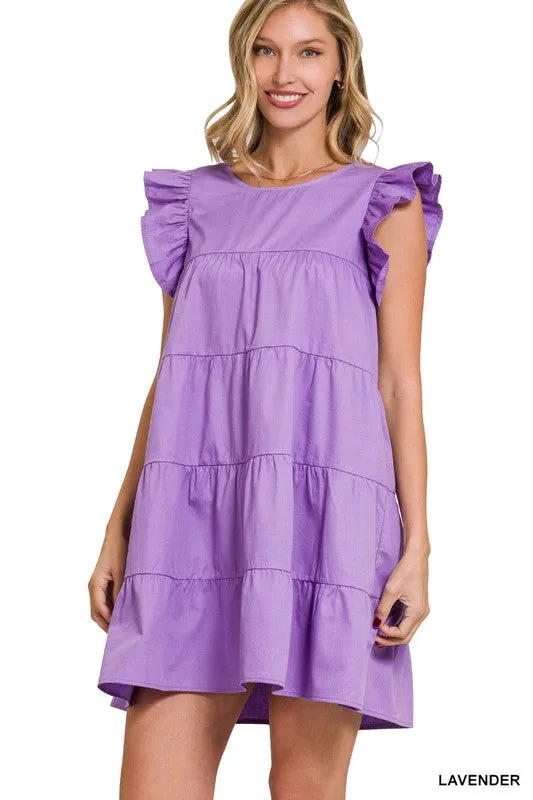 Ruffled Cap Sleeve Babydoll