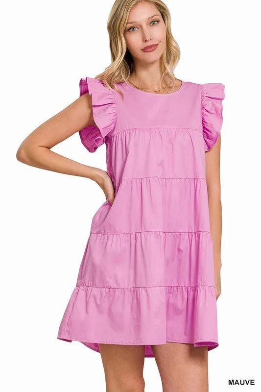 Ruffled Cap Sleeve Babydoll