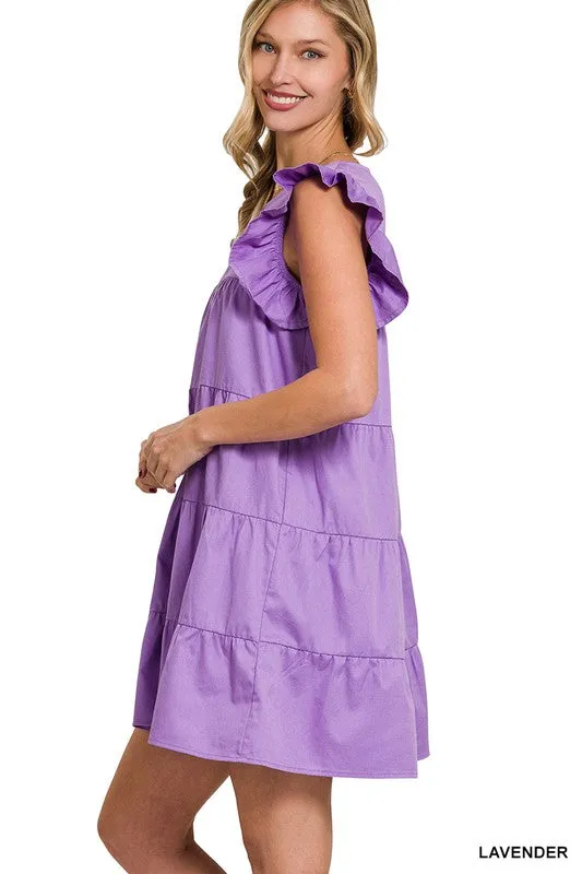 Ruffled Cap Sleeve Babydoll