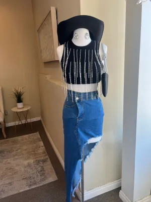 Rugged Denim Skirt