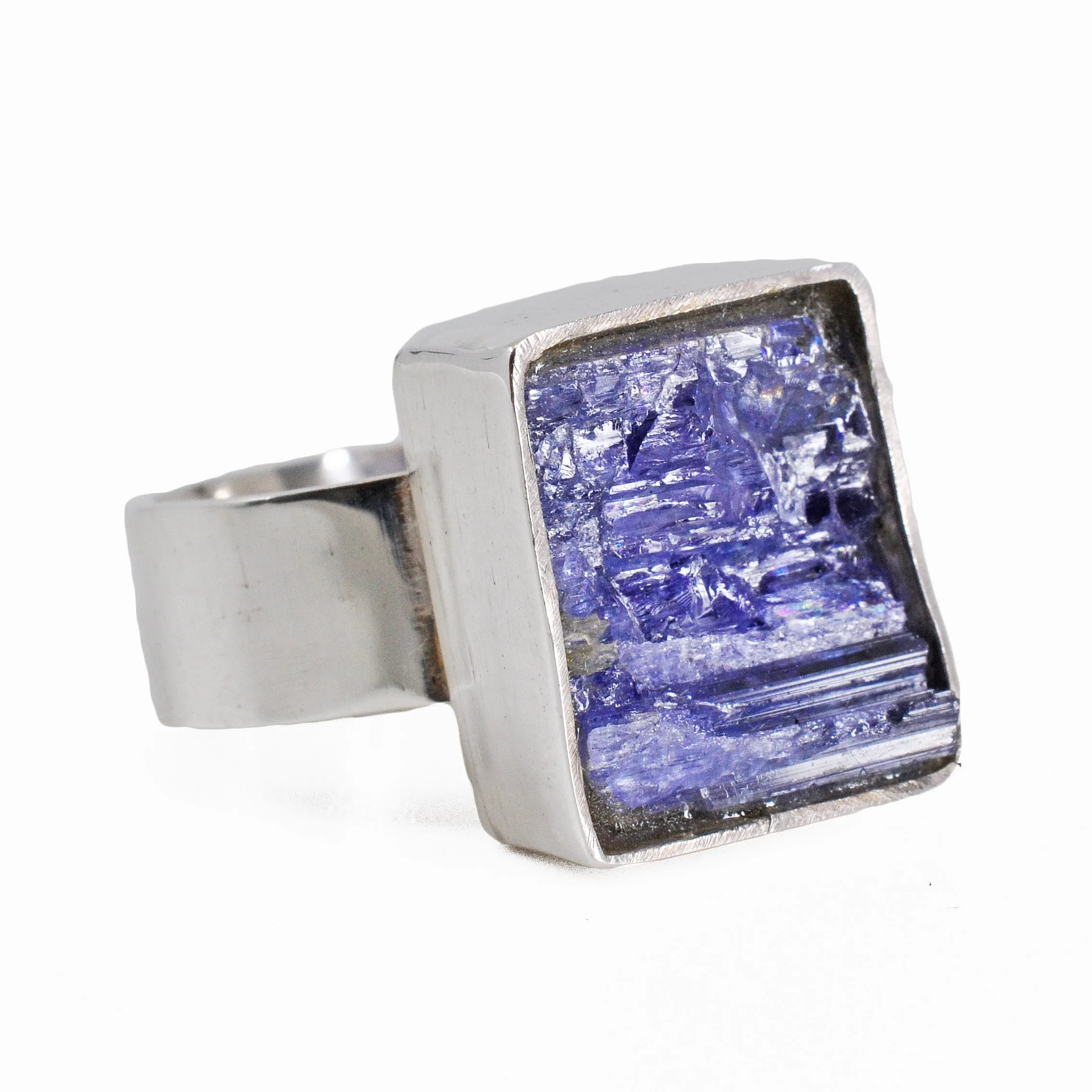 Rugged Tanzanite 12.89ct Handcrafted Sterling Silver Gemstone Ring