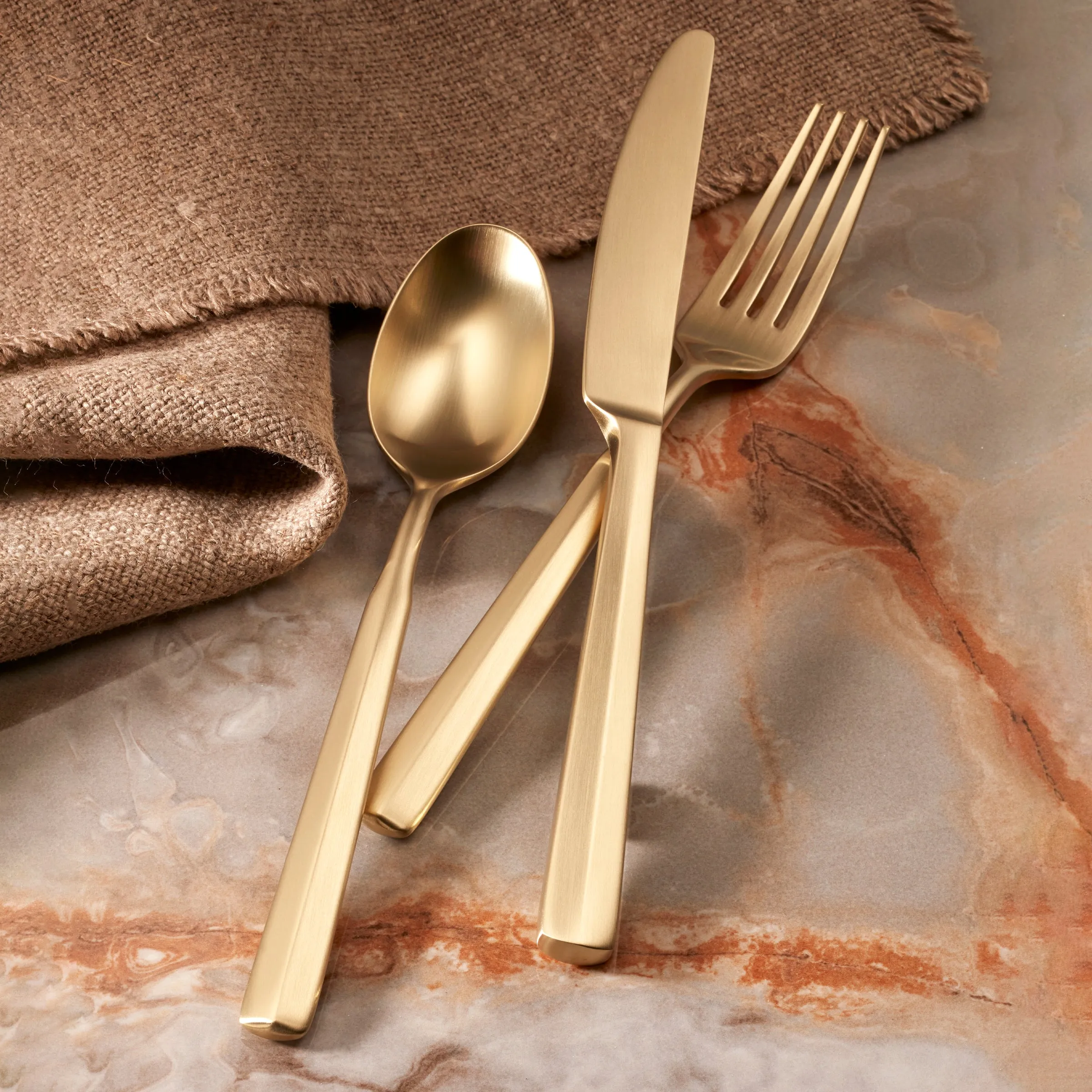 Ryder Satin Champagne 20-Piece Flatware Set