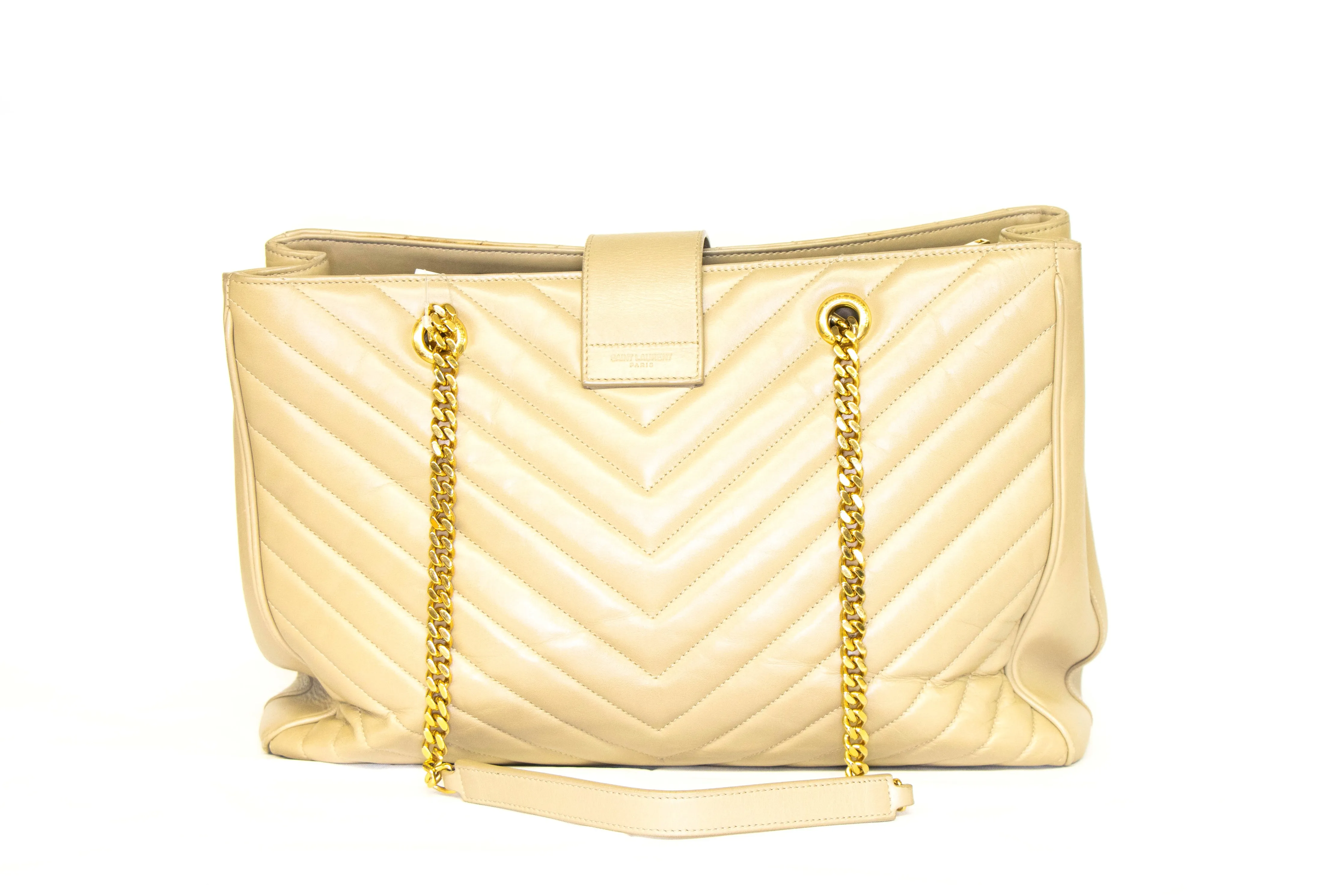 Saint Laurent Monogram Chevron Tote Bag