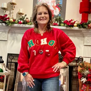 Santa Ho Ho Ho Crewneck - Red