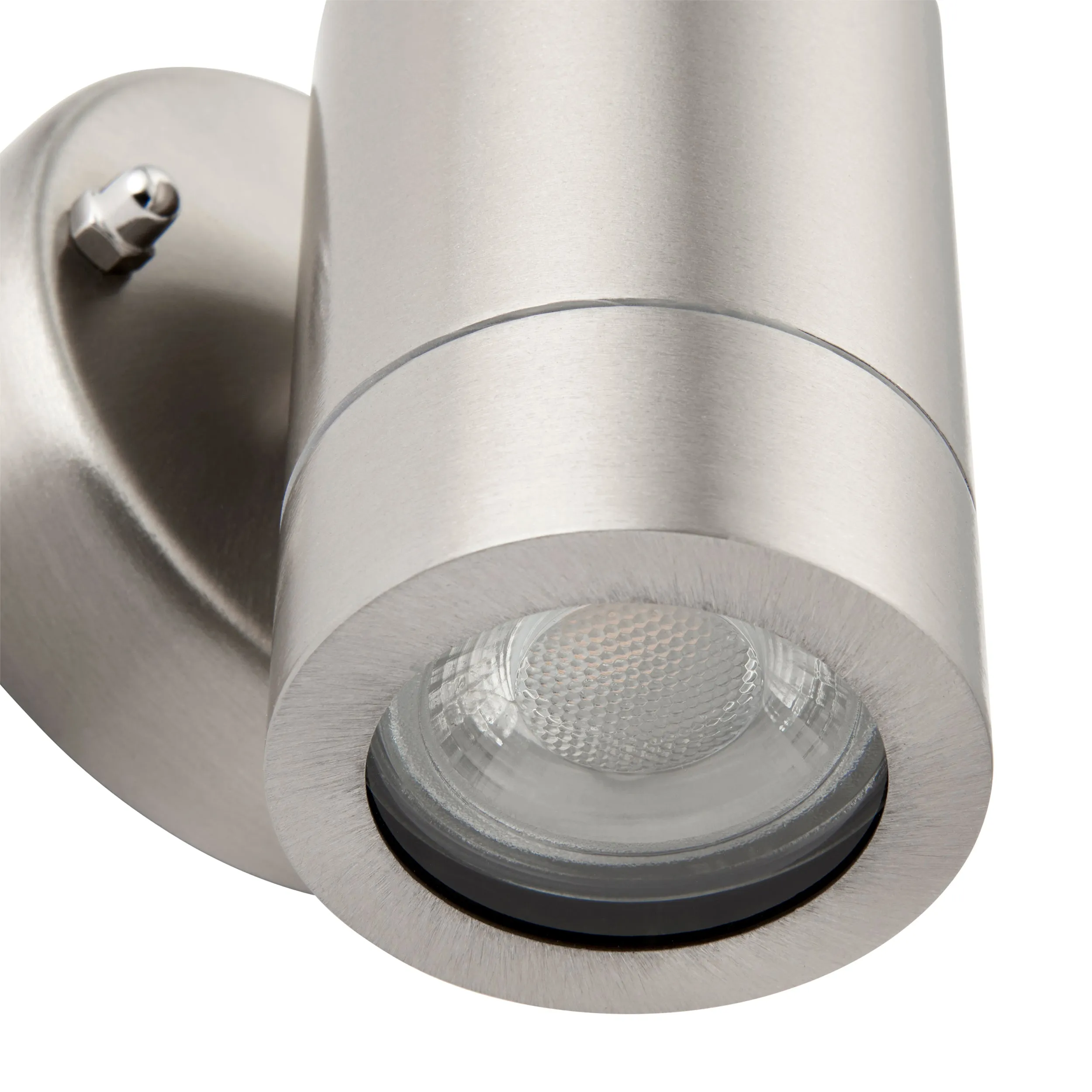 Saxby 13801 Palin 1lt wall IP44 7W Brushed stainless steel & clear glass 7W LED GU10 (Required)