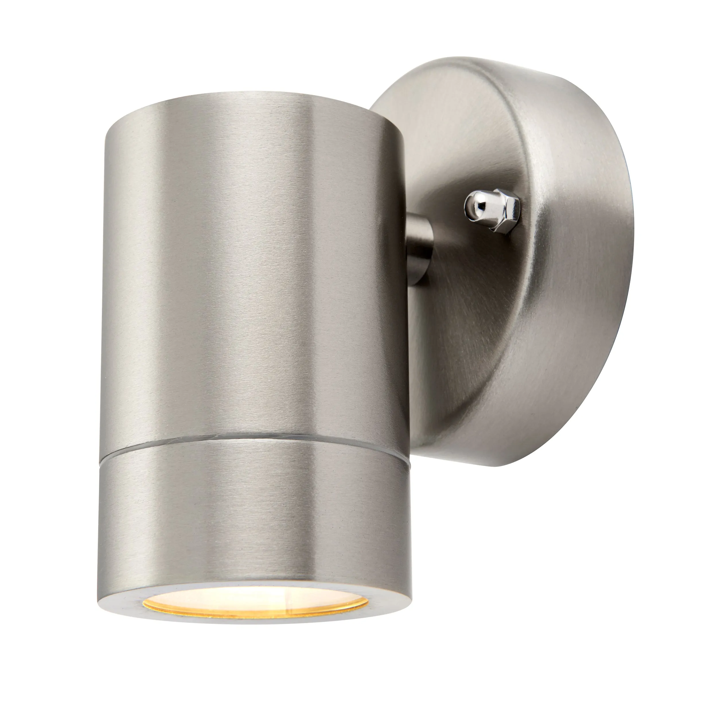 Saxby 13801 Palin 1lt wall IP44 7W Brushed stainless steel & clear glass 7W LED GU10 (Required)