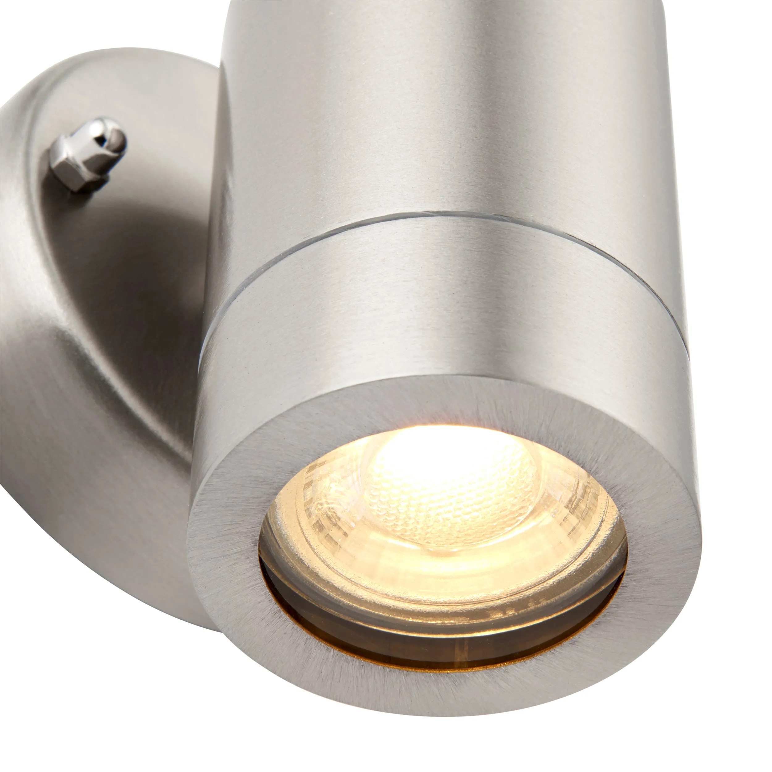 Saxby 13801 Palin 1lt wall IP44 7W Brushed stainless steel & clear glass 7W LED GU10 (Required)
