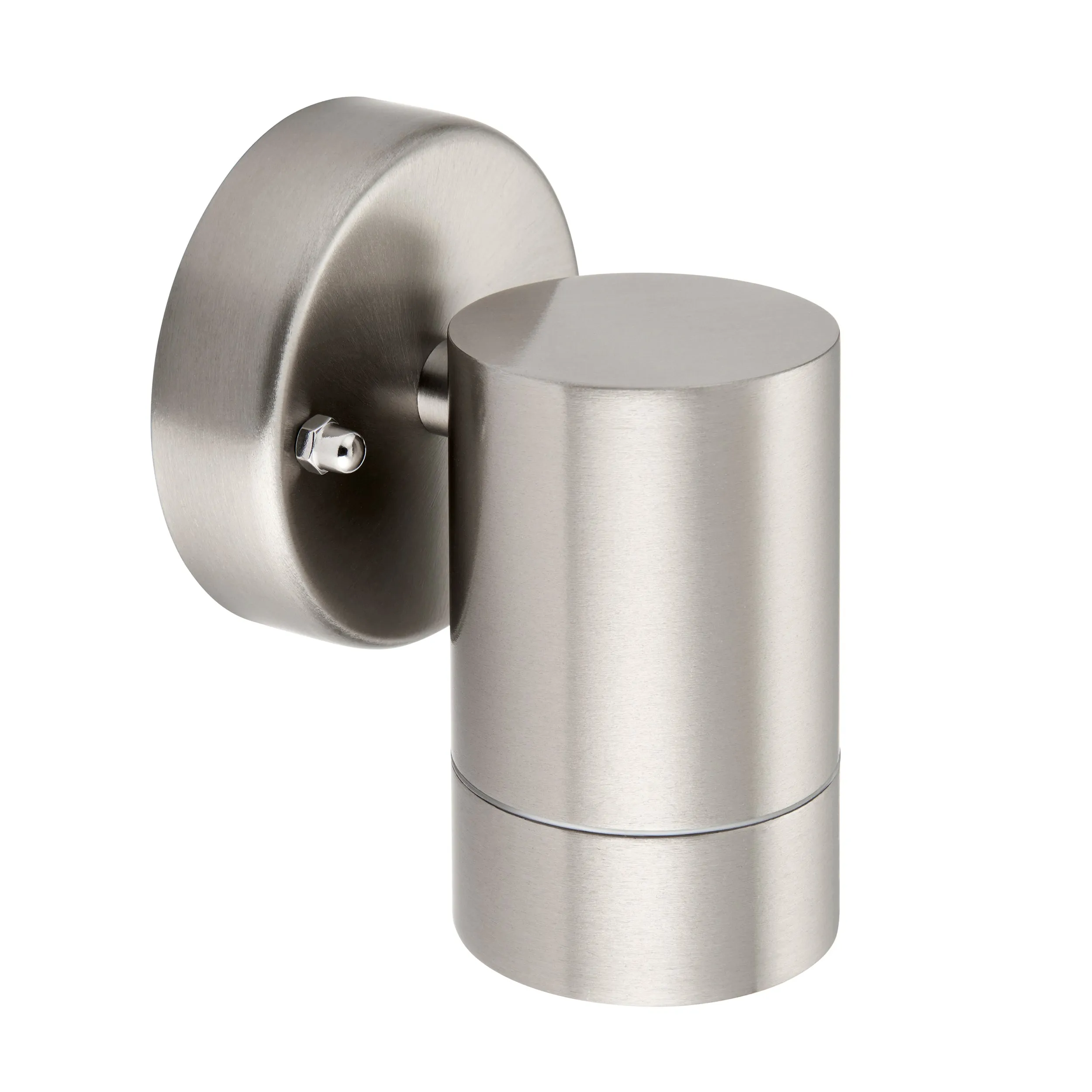 Saxby 13801 Palin 1lt wall IP44 7W Brushed stainless steel & clear glass 7W LED GU10 (Required)