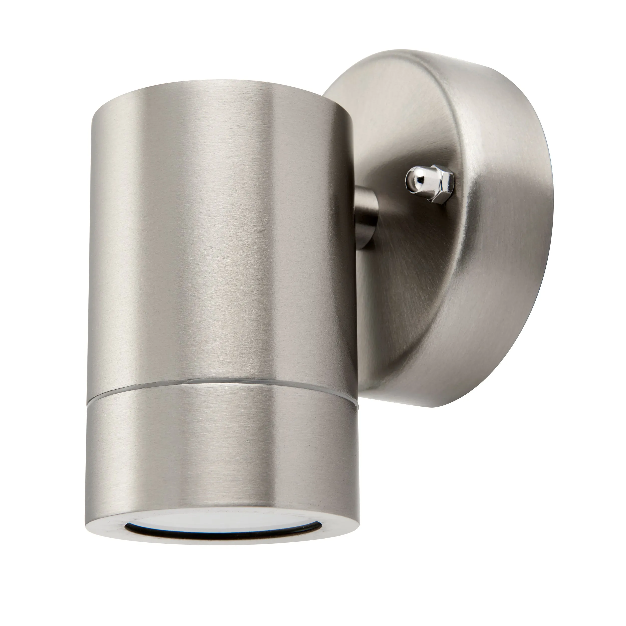 Saxby 13801 Palin 1lt wall IP44 7W Brushed stainless steel & clear glass 7W LED GU10 (Required)