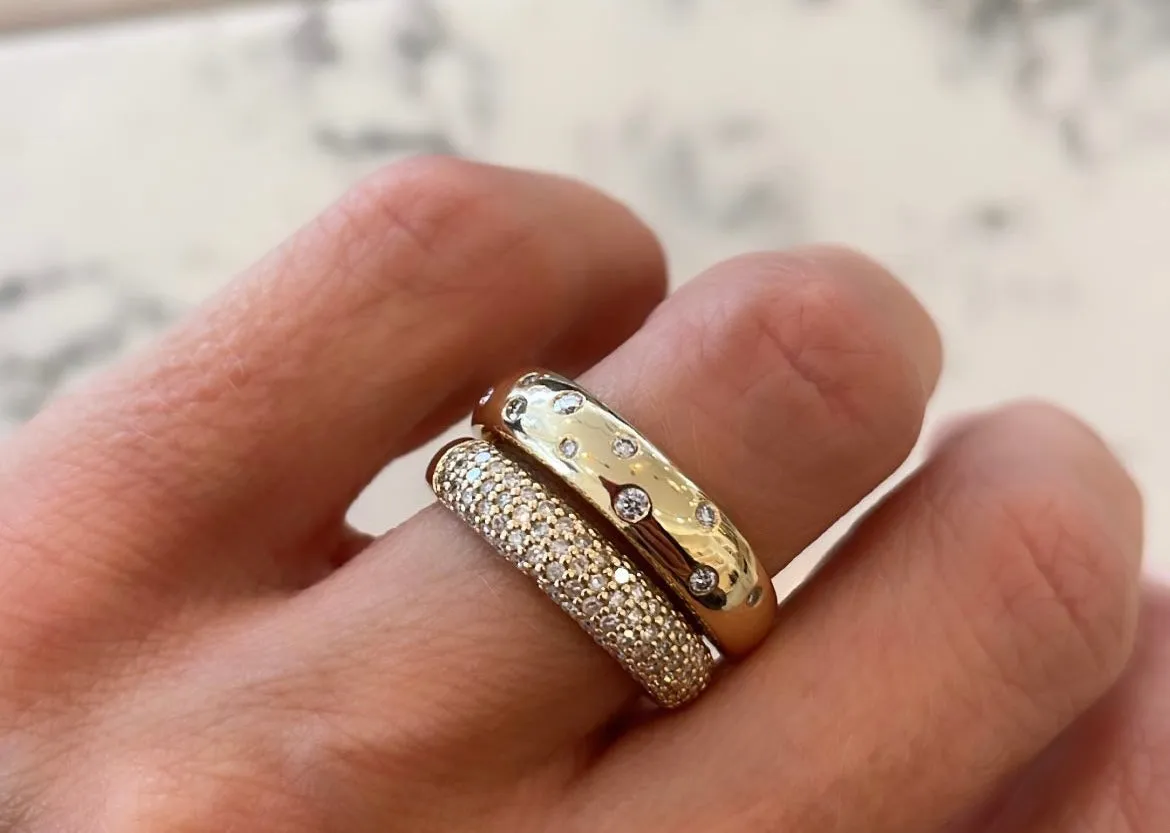 Scattered Diamond Dome Ring
