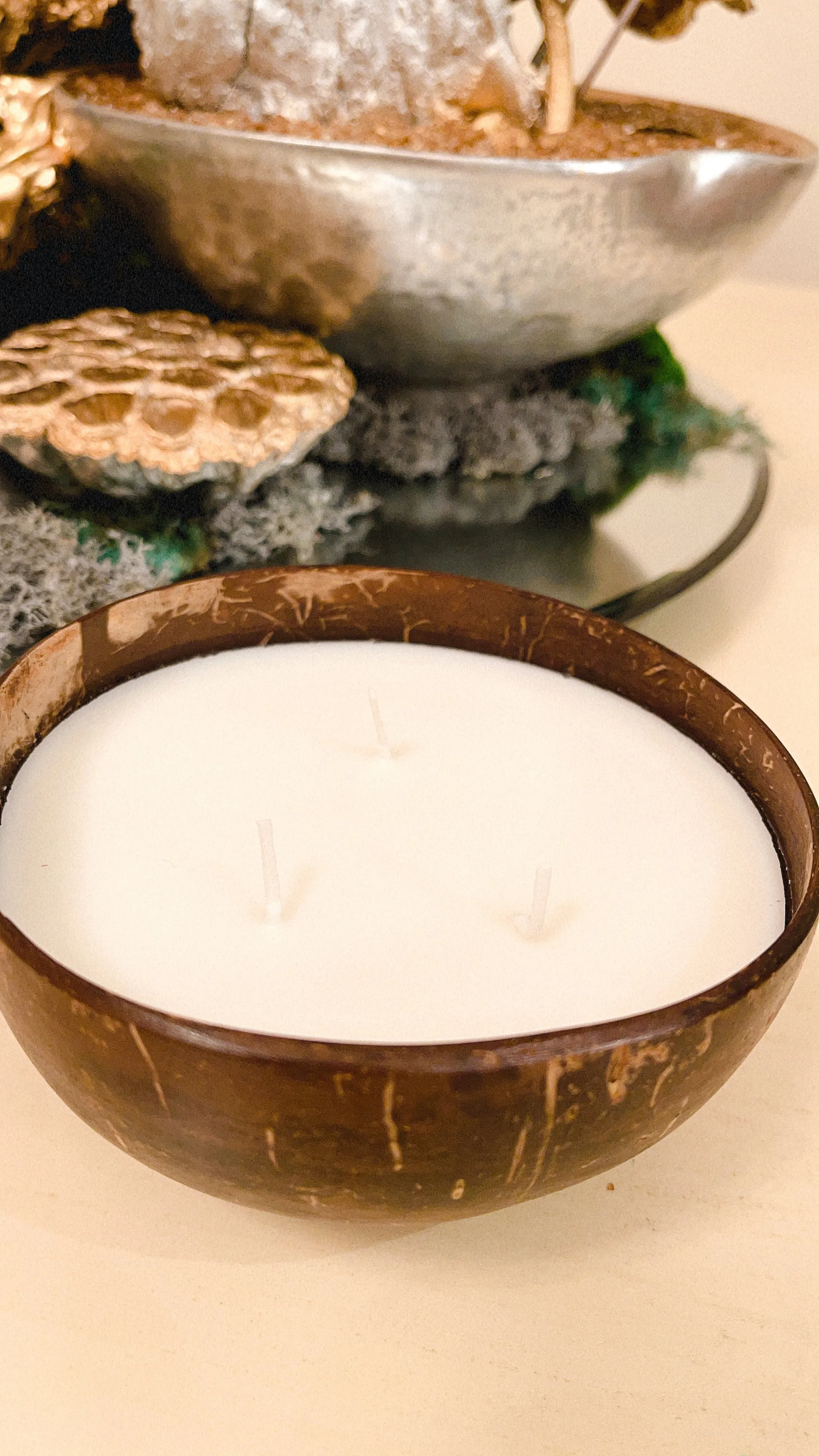 Scented Coconut Wax Candle ( Warm and Cozy Coconut Smell)