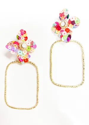 Sequin Flower Hoops