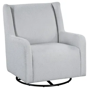 Serra Boucle Upholstered Swivel Glider Recliner Dove Grey