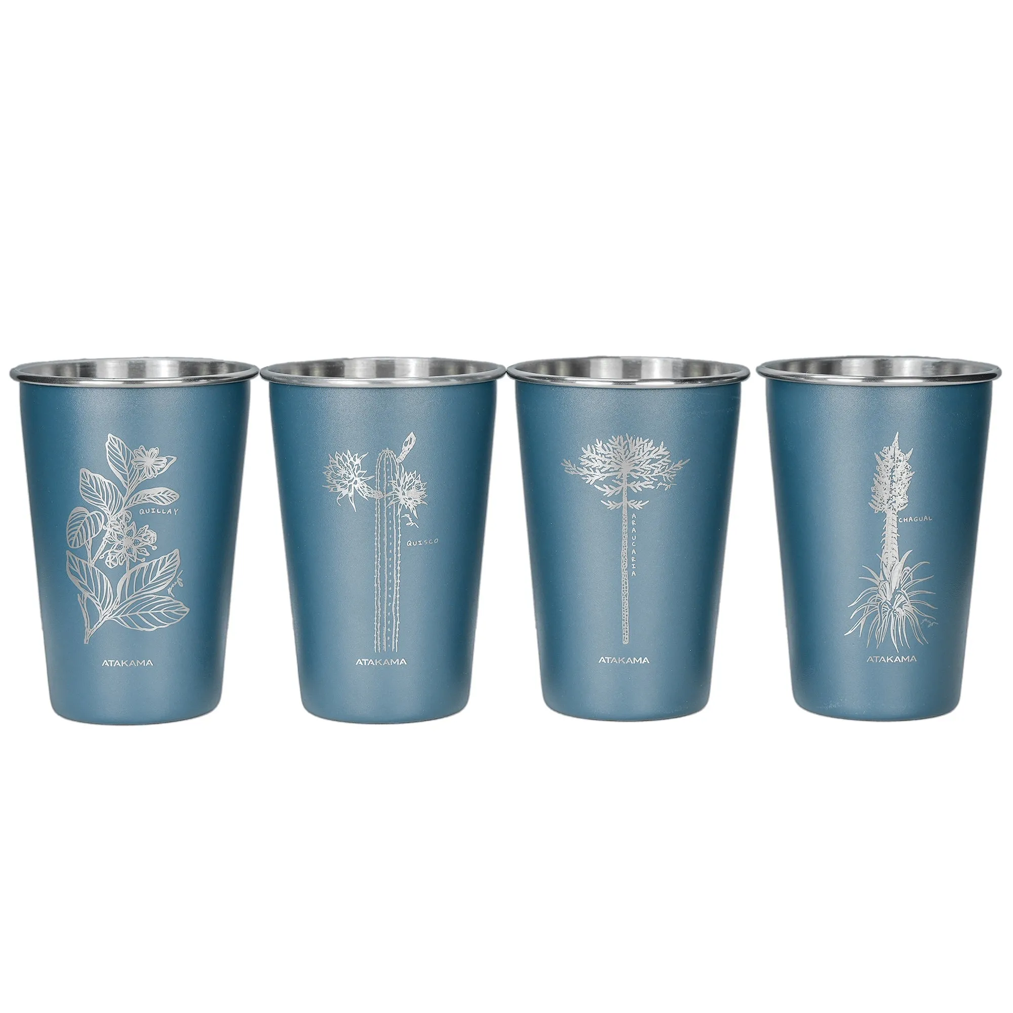 Set de 4 vasos flora chilena 480 ml Atakama Outdoor