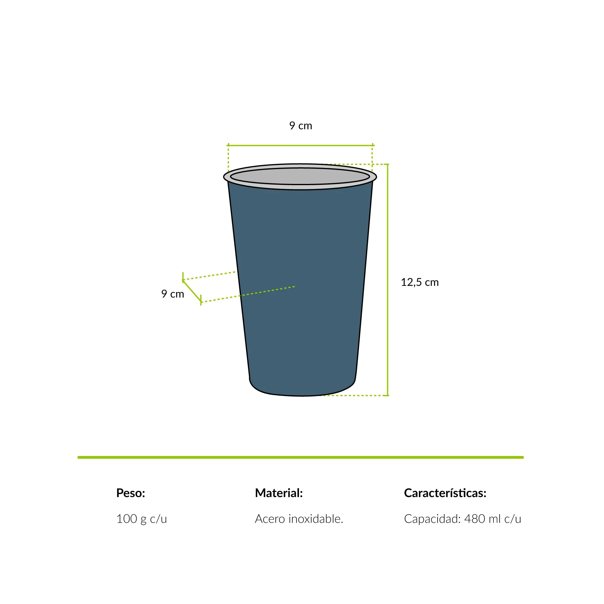 Set de 4 vasos flora chilena 480 ml Atakama Outdoor