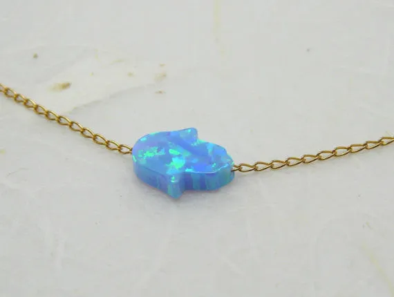 Sideways Hamsa Necklace – Elegant Protection Charm