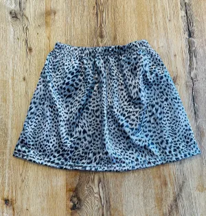 Silk feel Snow Leopard Circle Skirt