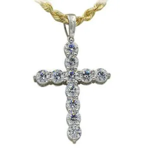 Silver CZ Cross Pendant