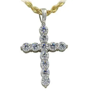 Silver CZ Cross Pendant