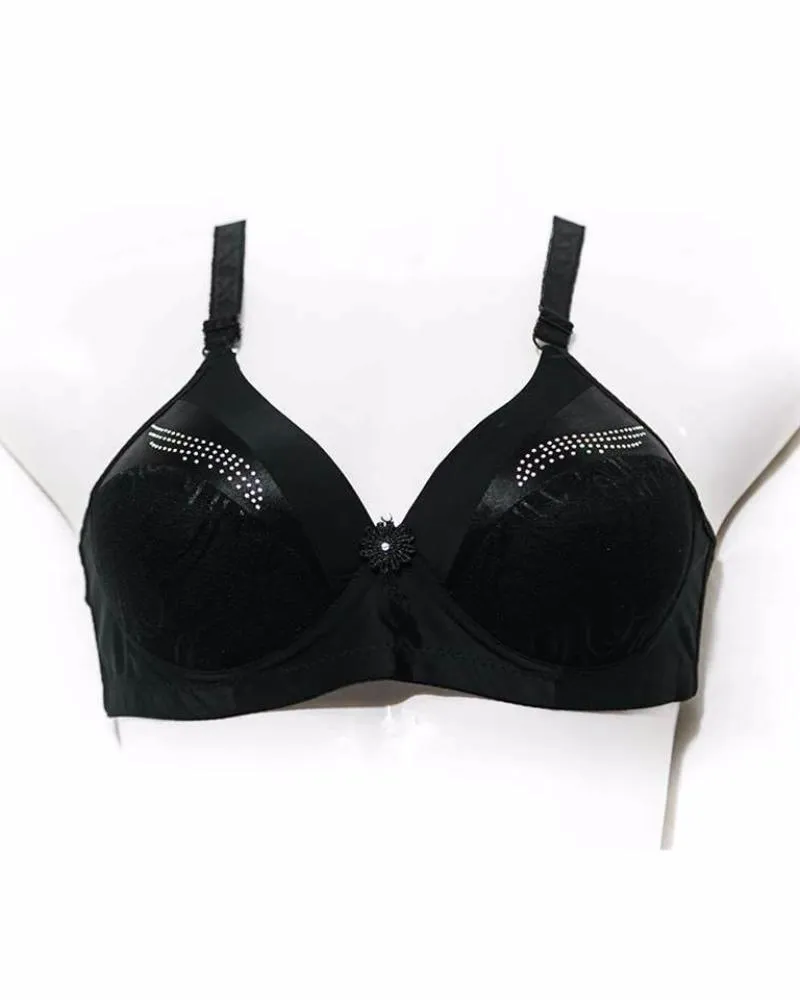 Single Padded Imported Bra Black