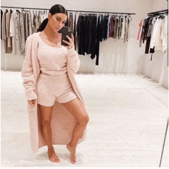 SKIMS Cozy Knit Set Cream Bone S/M