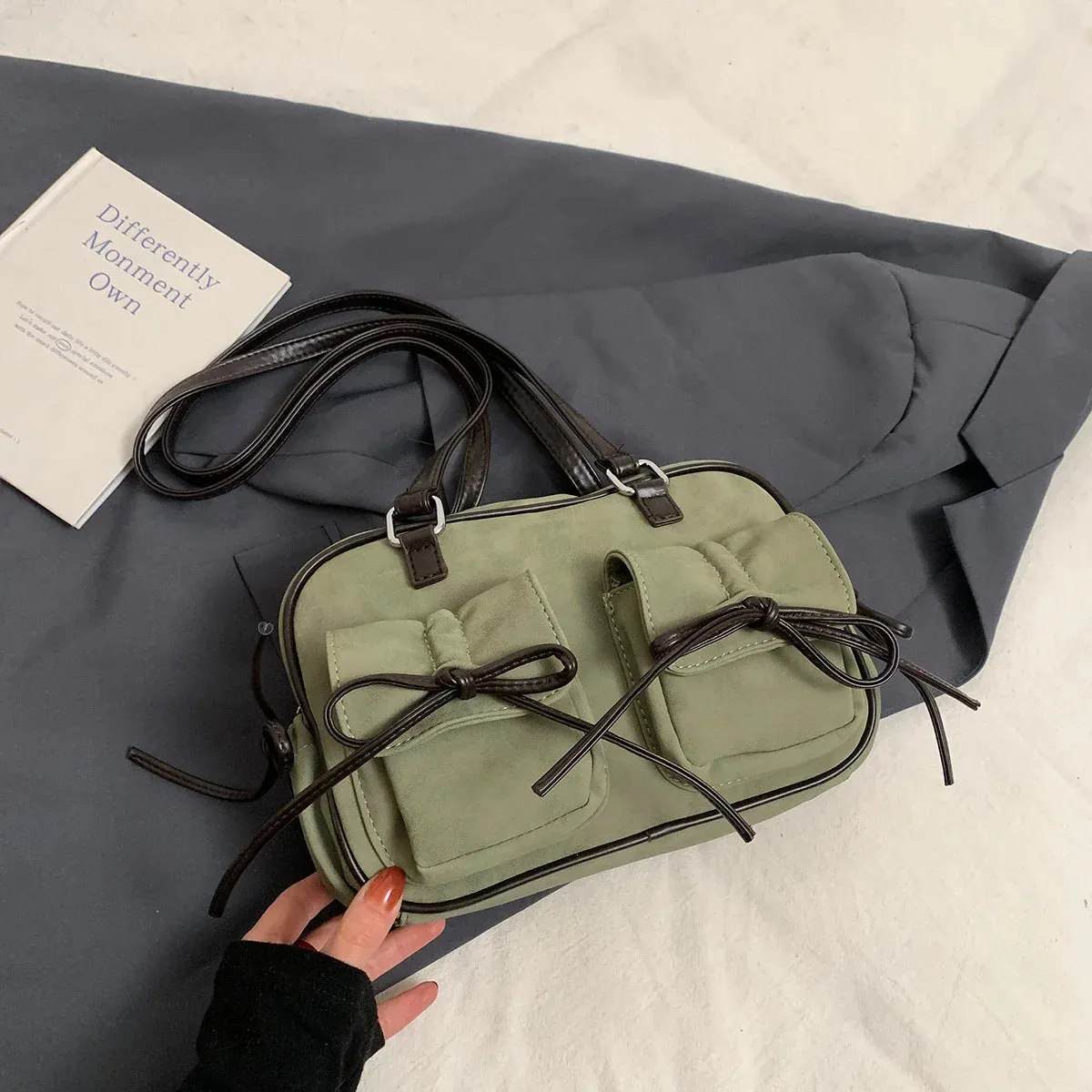 Small Bow Tie Double Pockets Underarm Bags