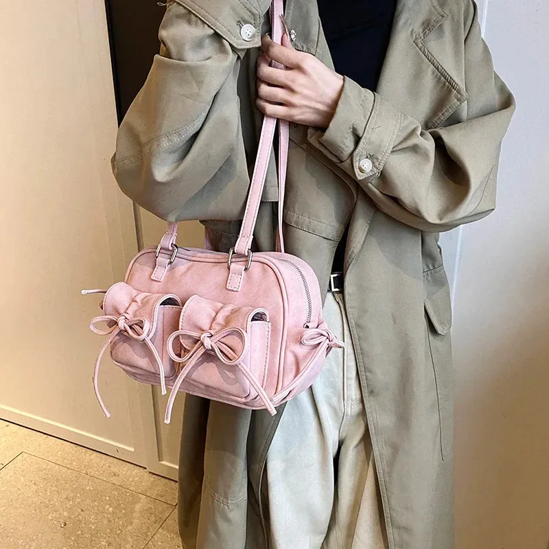 Small Bow Tie Double Pockets Underarm Bags