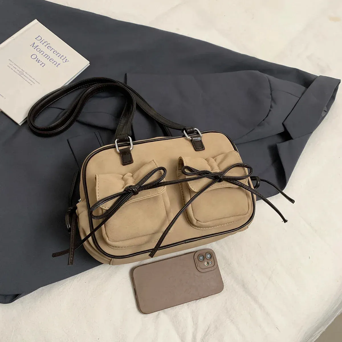 Small Bow Tie Double Pockets Underarm Bags