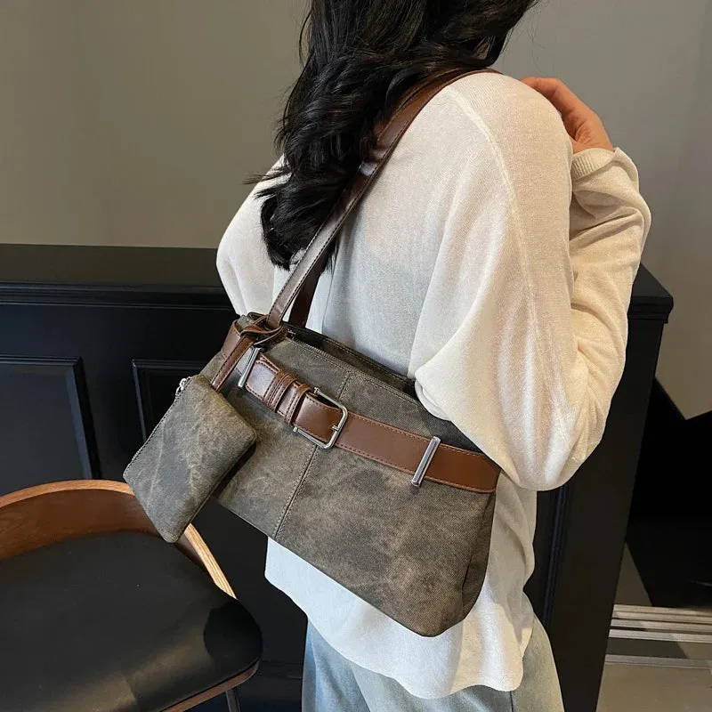 Small Faux Leather Underarm Bag