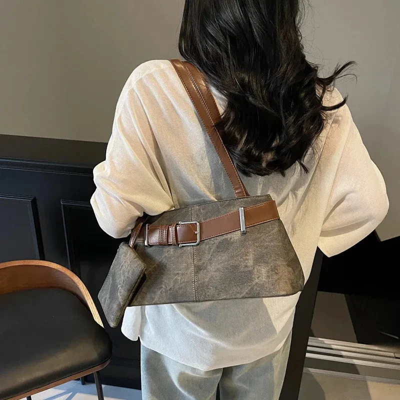 Small Faux Leather Underarm Bag