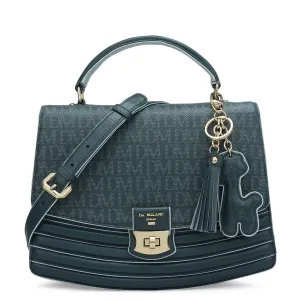Small Monogram Franzy Leather Satchel - Octane