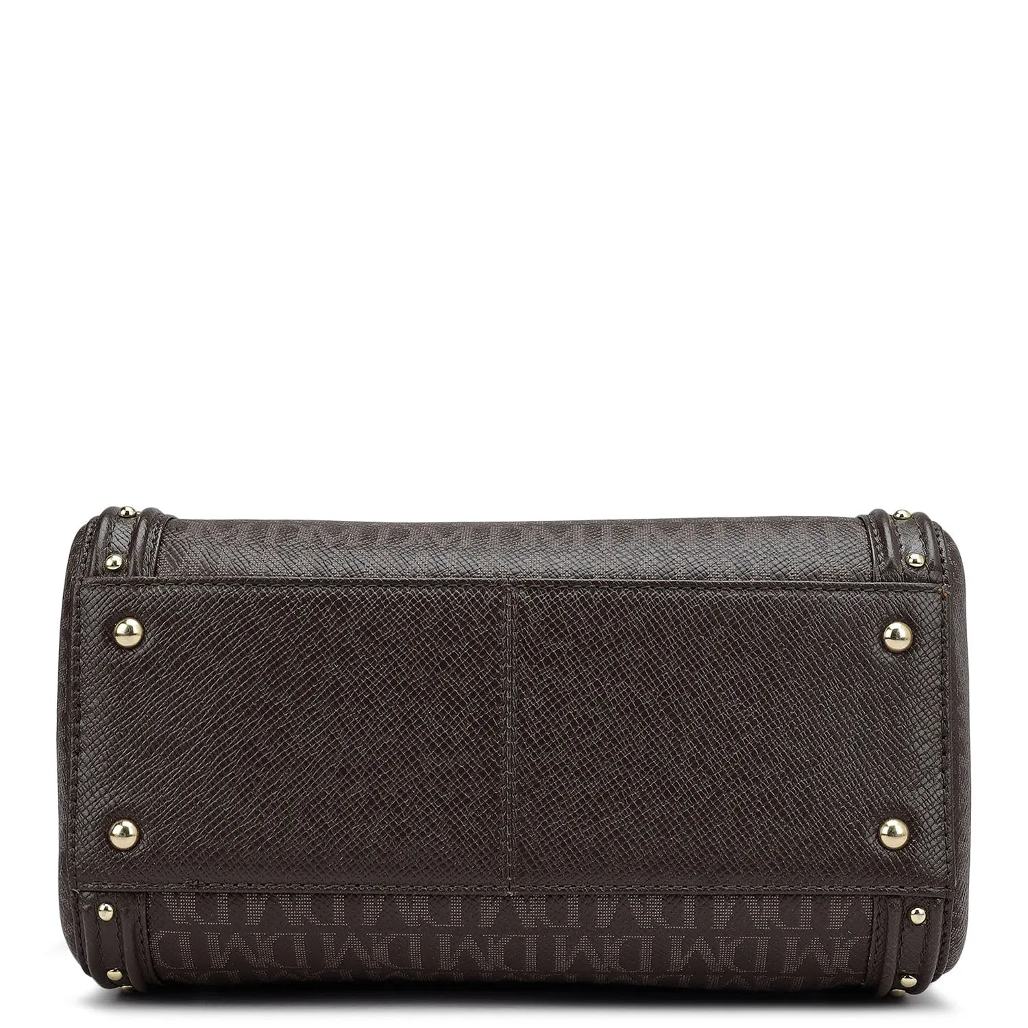 Small Monogram Leather Satchel - Chocolate