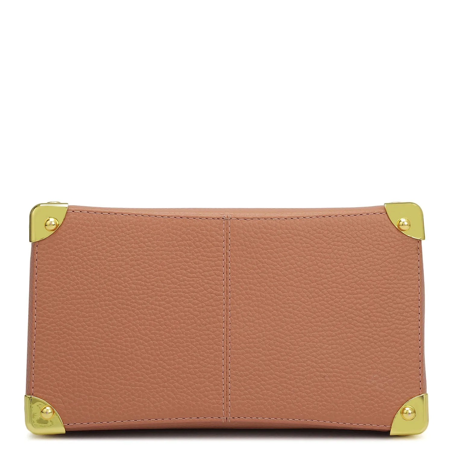 Small Wax Leather Satchel Bag - Terracotta