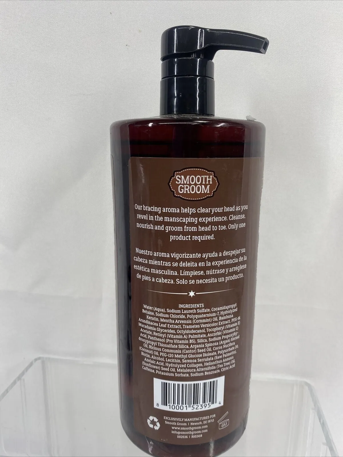 Smooth Groom 5 In1 Hair Body Rugged Man Wash Clean Mint Shampoo Conditioner 32oz