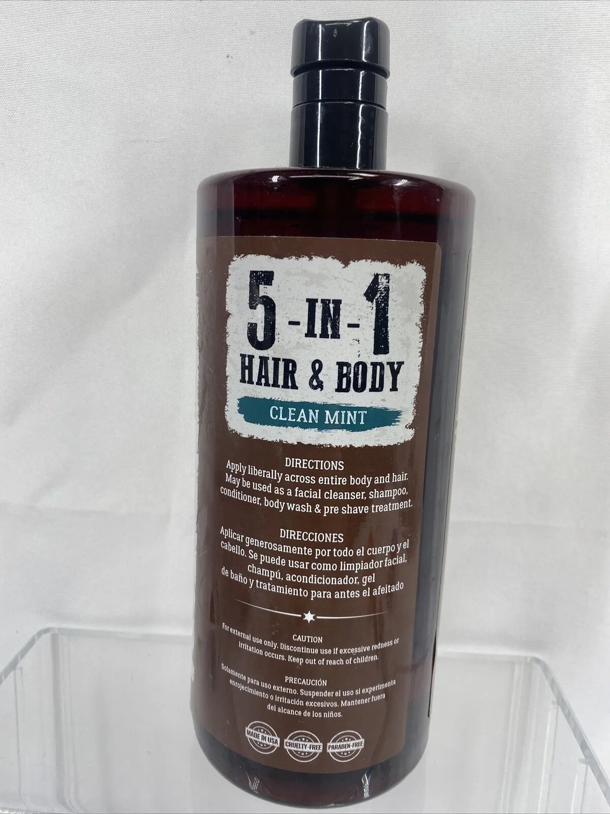 Smooth Groom 5 In1 Hair Body Rugged Man Wash Clean Mint Shampoo Conditioner 32oz