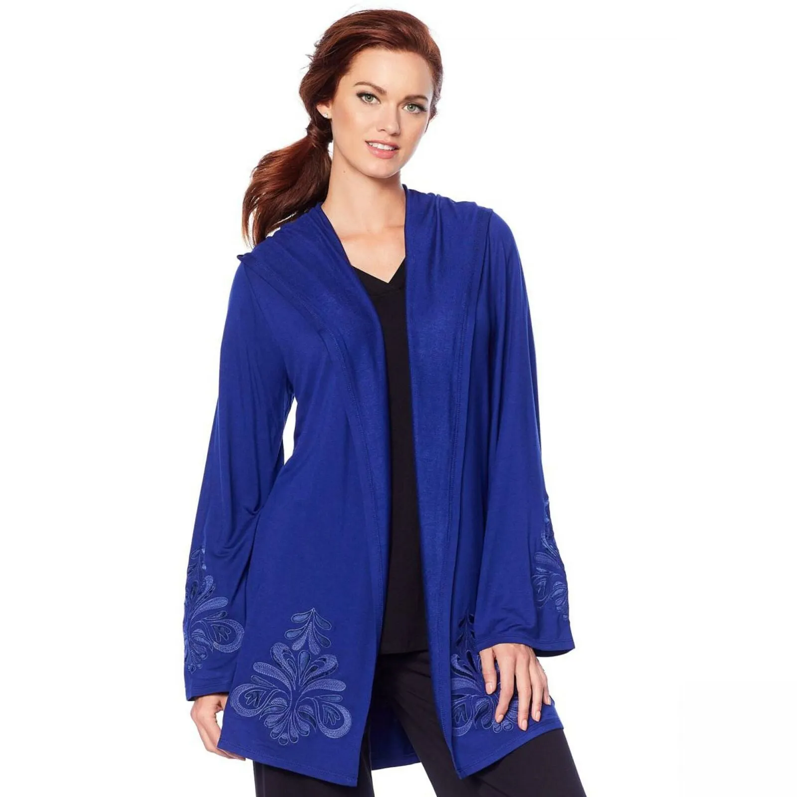 Soft & Cozy Cool Women's Embroidered Hooded Cardigan