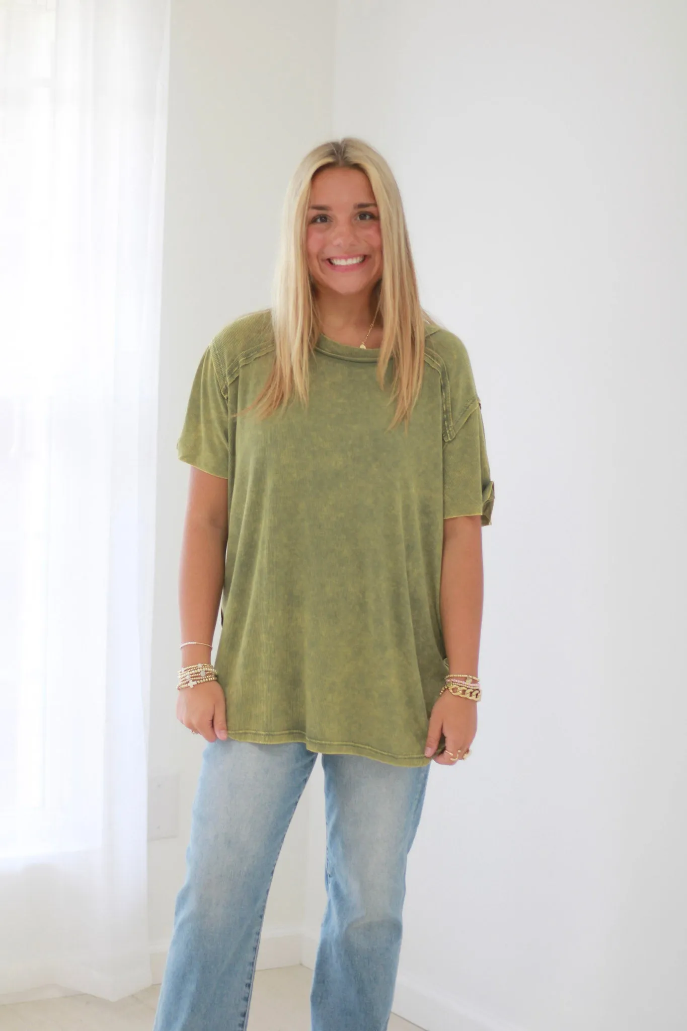 Softly Falling Top in Olive