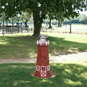 Solar Cedar Wooden Lighthouse - 2 Feet Tall