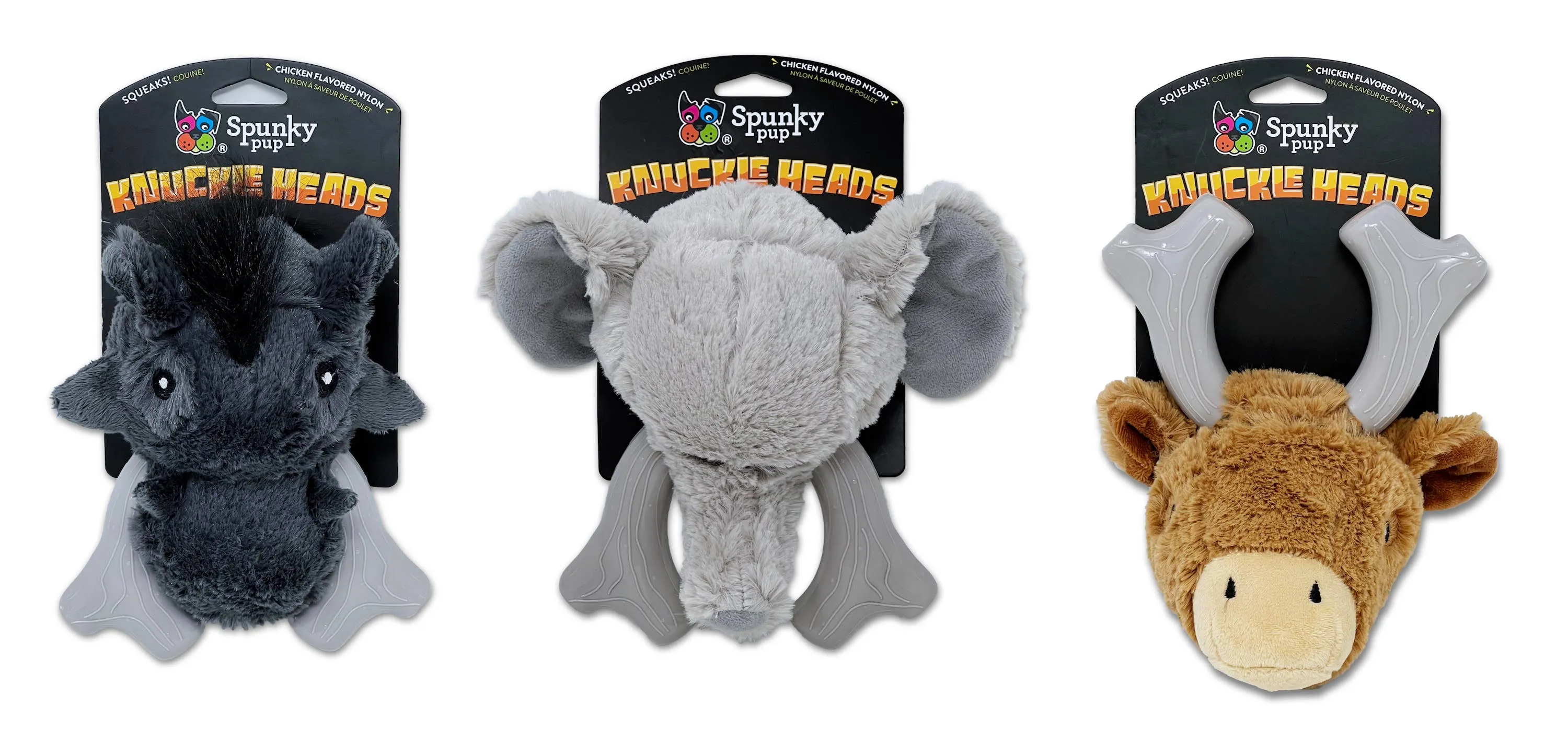 Spunky Pup - Knuckle Heads - Plush/Nylon Combo 2-in-1 Toy