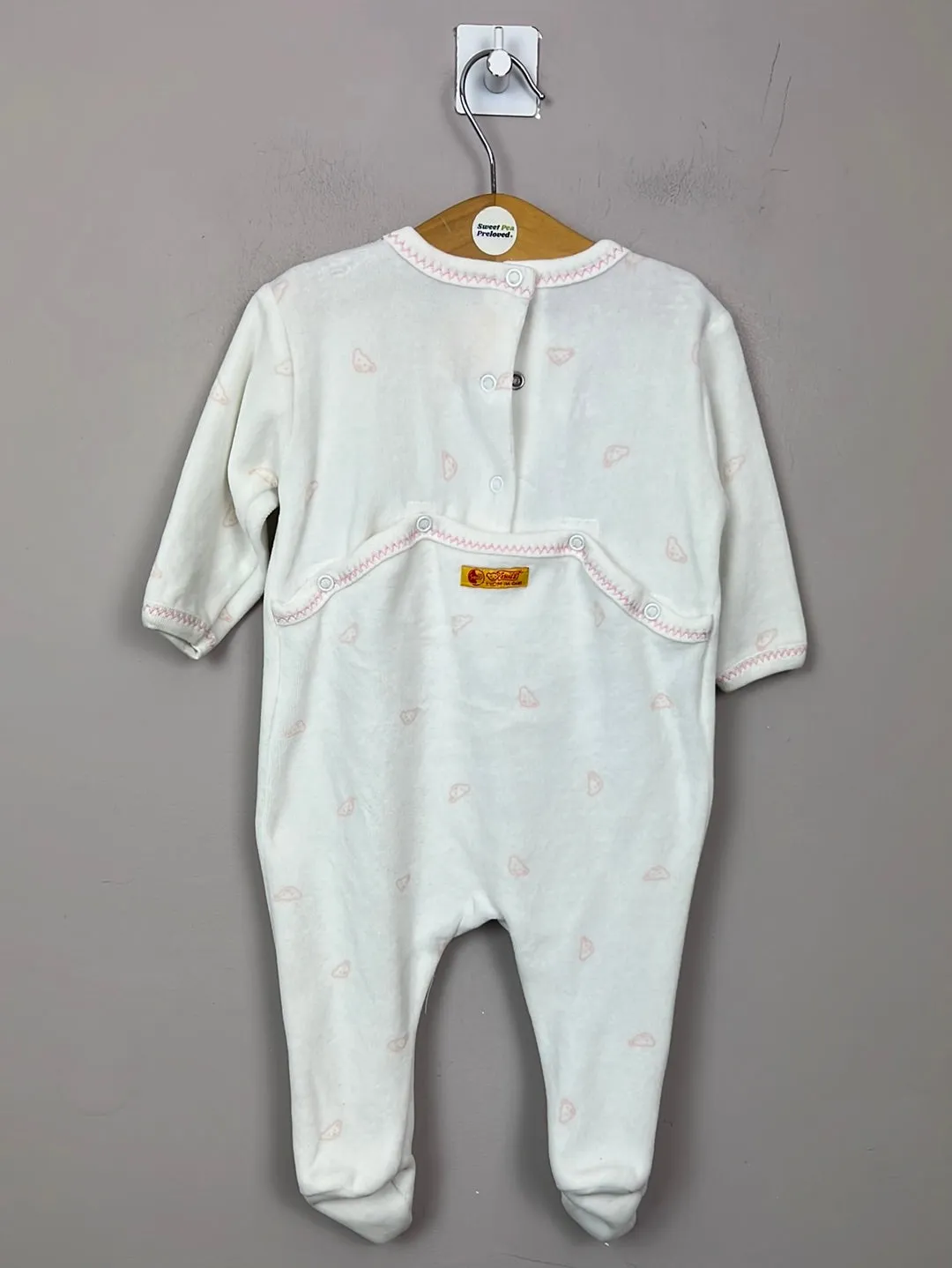 Steiff velour teddy bear sleepsuit 3-6m