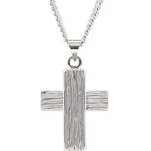 Sterling Silver 13x10 mm The Rugged Cross® 18" Necklace