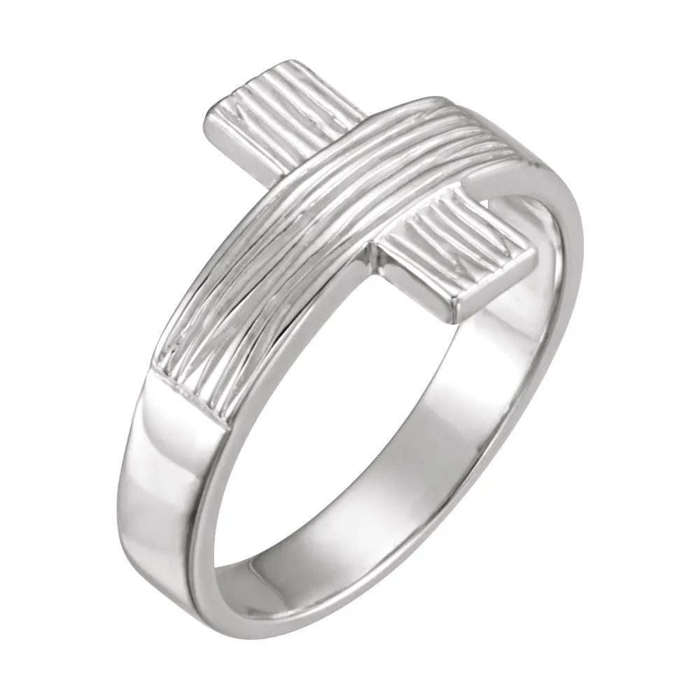 Sterling Silver The Rugged Cross® Chastity Ring with Packaging Size 8