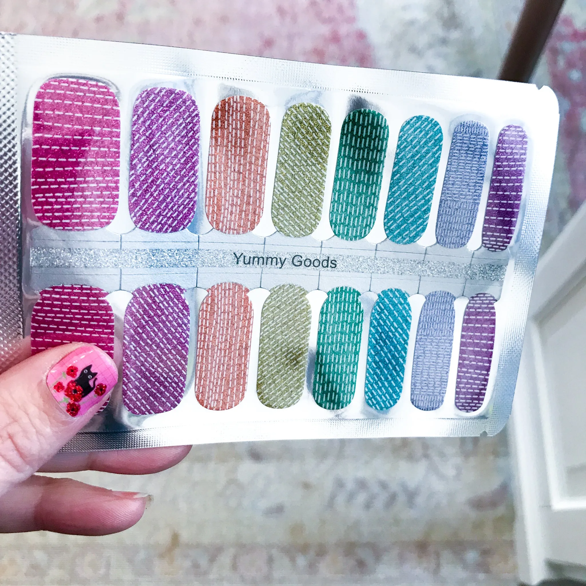 STITCHY - yummygoods exclusive! nail wraps (glitter!)