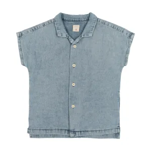 STONEWASH BUTTON DOWN SHIRT