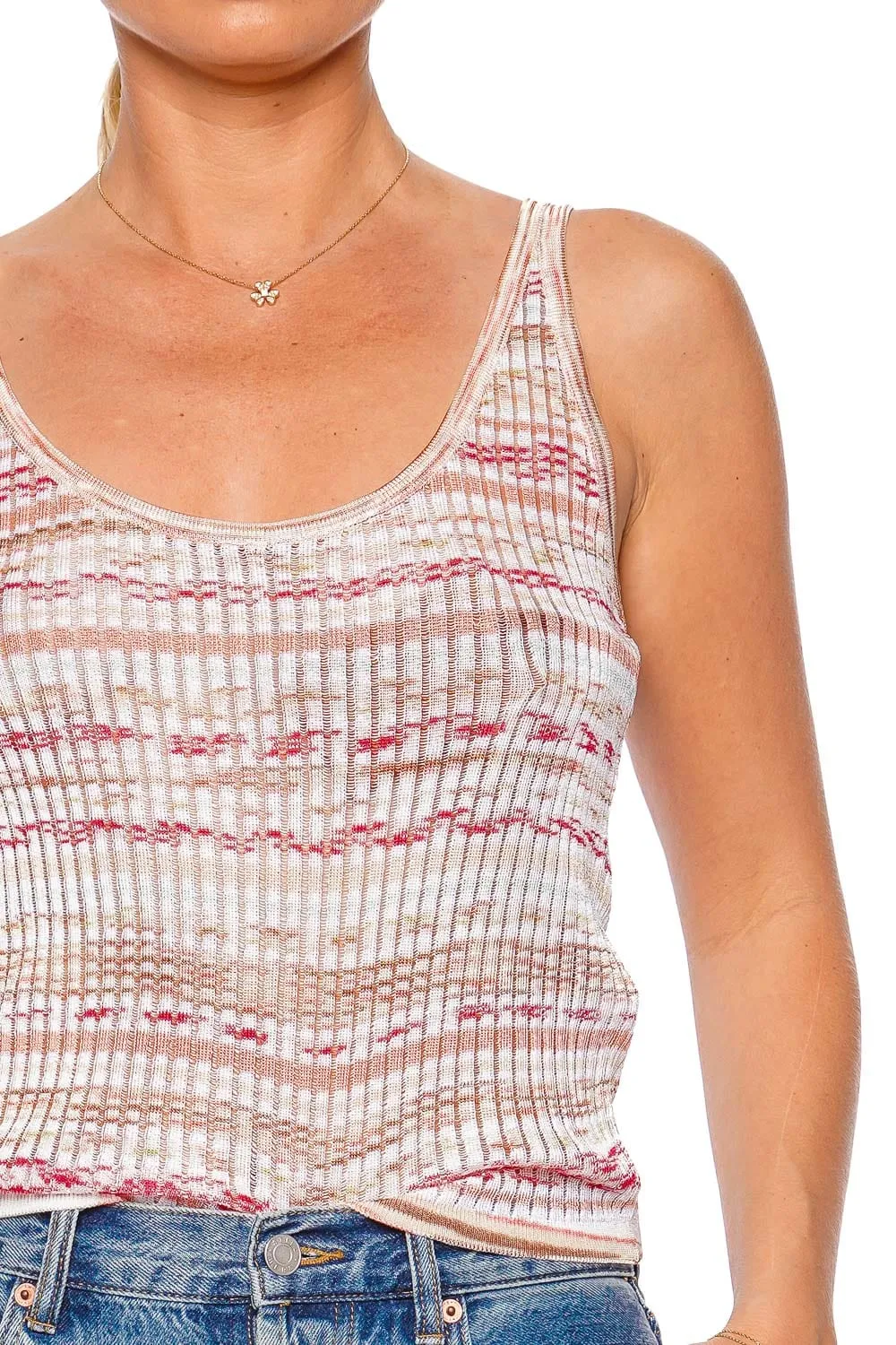 Striped Ribbed Knit Tank Top