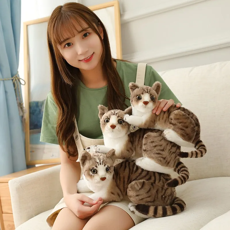 Stuffed Realistic Siamese Cats Plush Toy Cute Cat Doll Pet Toys For Kids