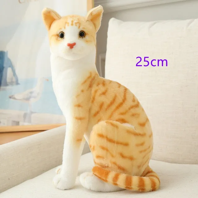 Stuffed Realistic Siamese Cats Plush Toy Cute Cat Doll Pet Toys For Kids